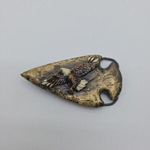 Vintage 1991 American Eagle on Native American Arrow Head Metal Heavy Colored